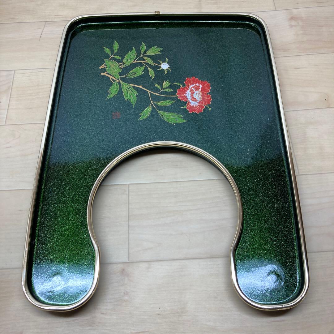 【未使用品】ポットワゴン　茶台　金彩蒔絵花文　美術漆器　アンティーク　06255