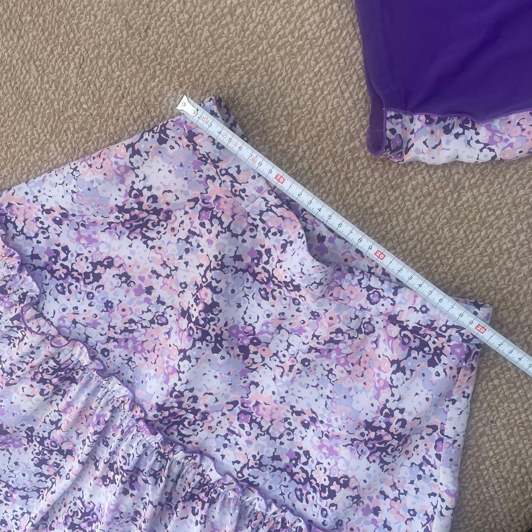 紫のフリル付きドレスセット