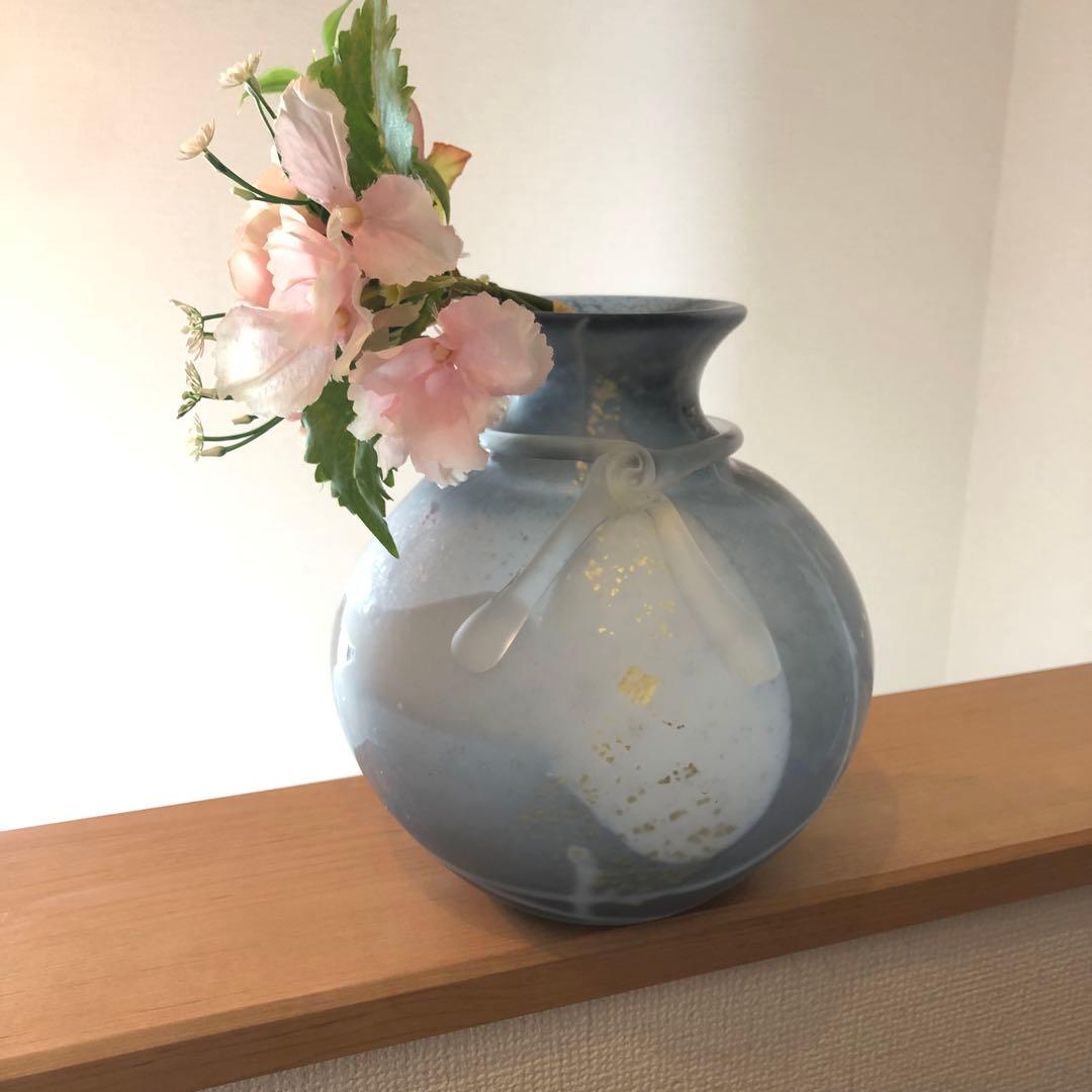 亀井ガラス　Kamei glas 花瓶　 フラワーベース　カメイガラス　本金使用