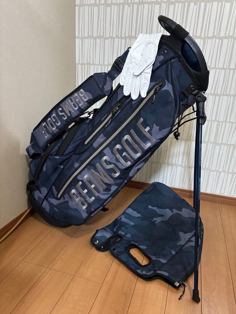 BEAMS GOLF ビームスゴルフ ブルーグレーカモ キャディバック 美品
