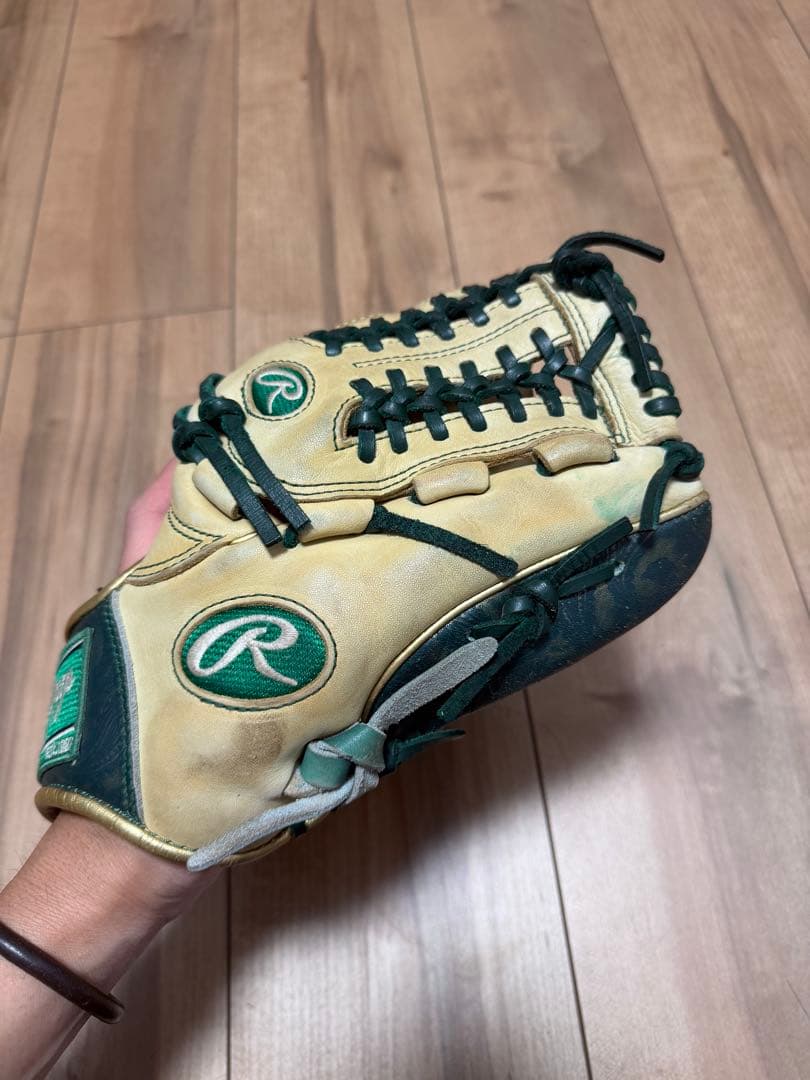 Rawlings 軟式グローブ 右手用 ベージュ/グリーン