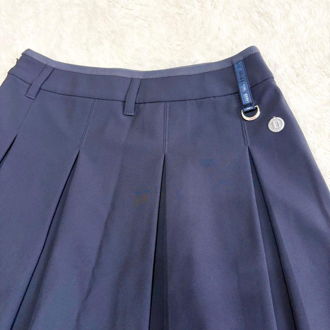 25SS BRIEFING GOLF ロゴテープ　プリーツ　スカート　ネイビー
