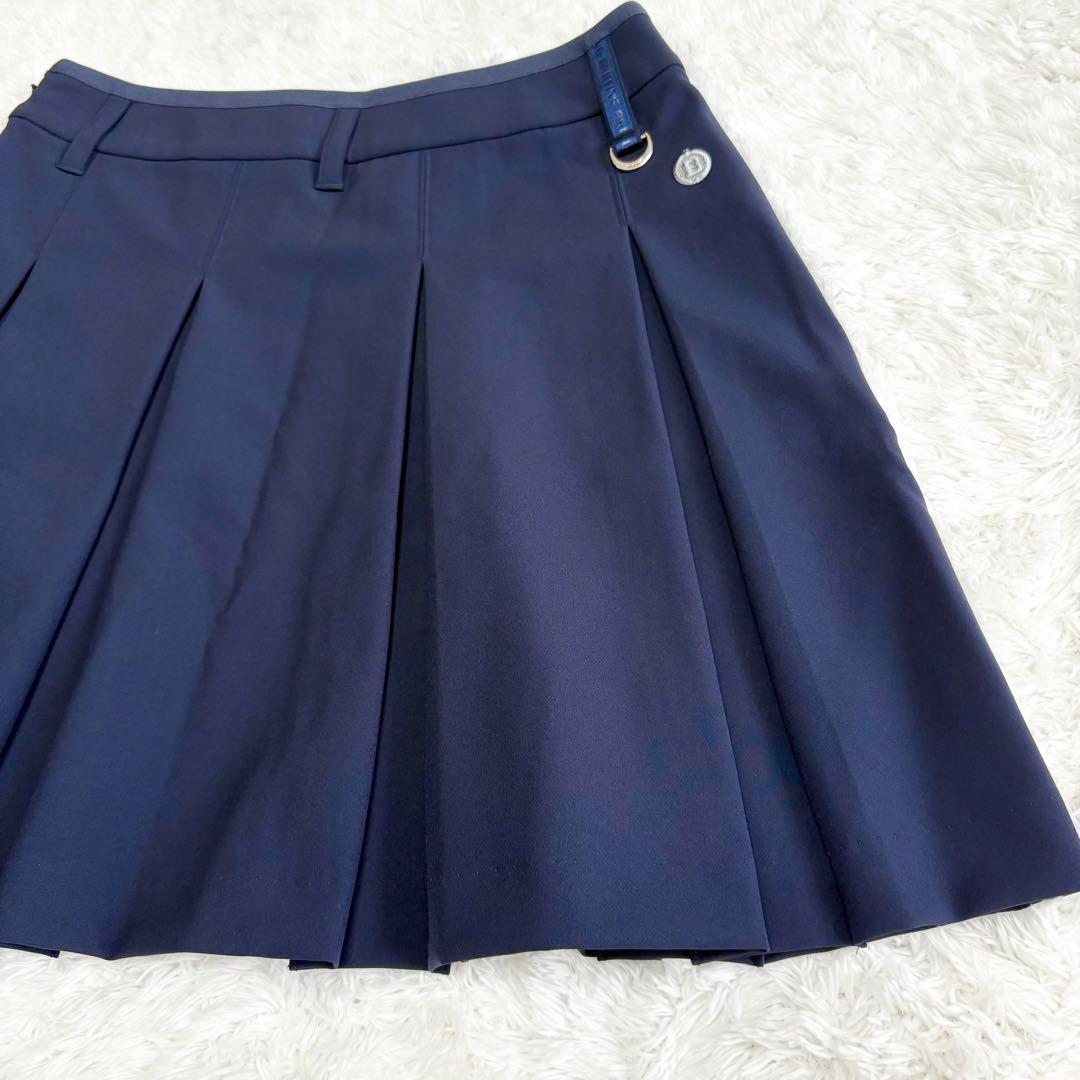 25SS BRIEFING GOLF ロゴテープ　プリーツ　スカート　ネイビー