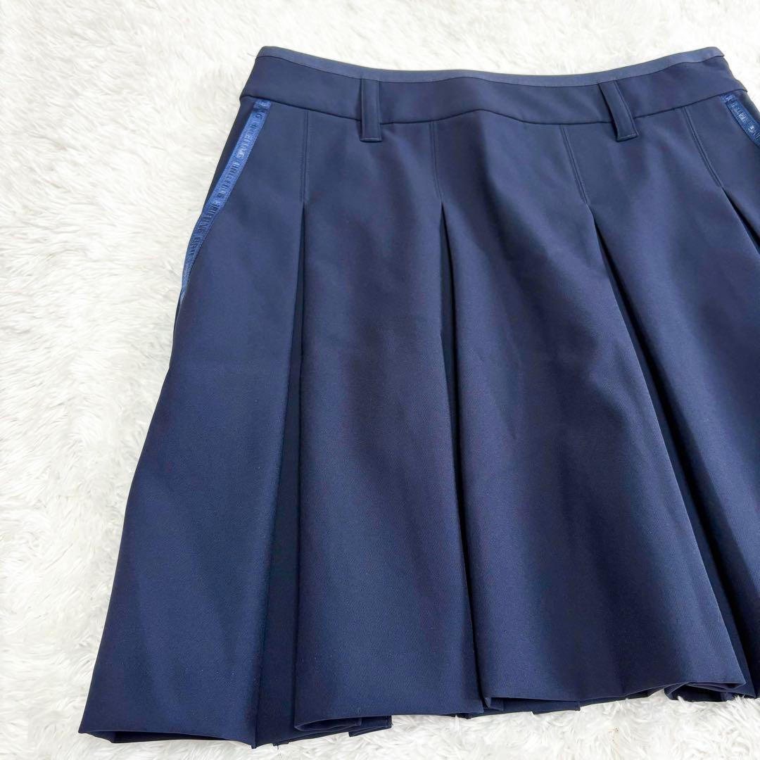 25SS BRIEFING GOLF ロゴテープ　プリーツ　スカート　ネイビー