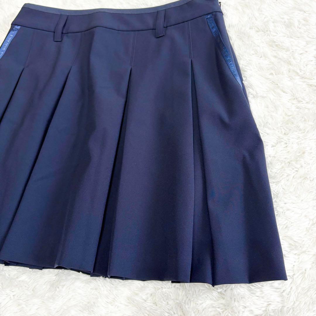 25SS BRIEFING GOLF ロゴテープ　プリーツ　スカート　ネイビー