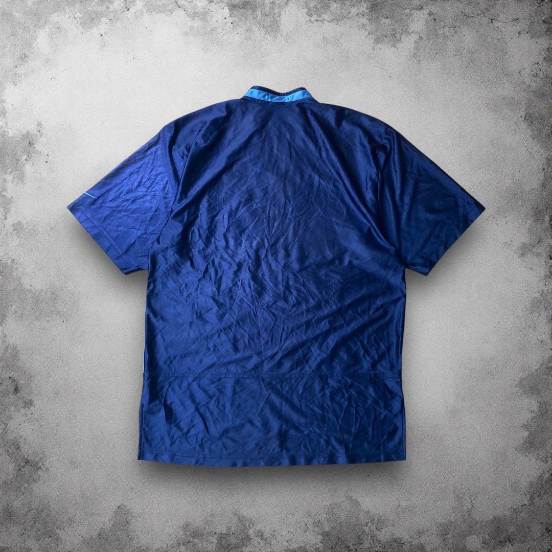 90s NIKE ハーフジップ ゲームシャツ 刺繍ロゴ フットボール USA