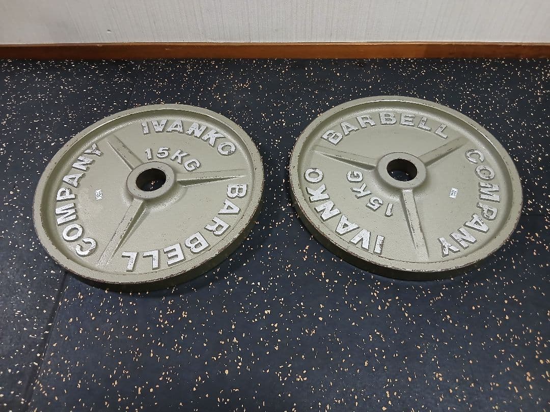 ②IVANKOイヴァンコ ラバープレート15kg x1枚穴径50mm(同時購入)