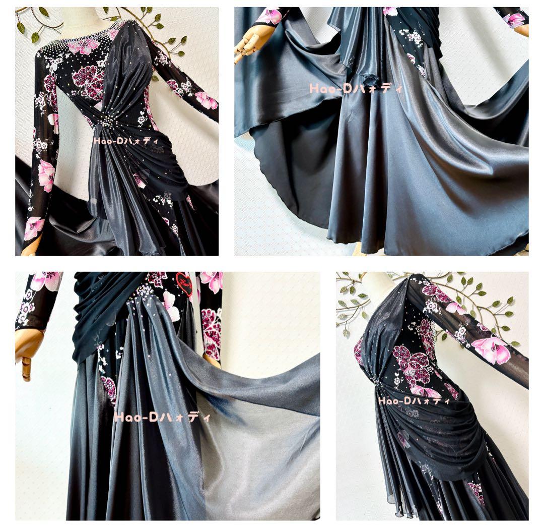新品★スムース★パソ★スタンダード★社交ダンス★パーティー★和風花柄★SM