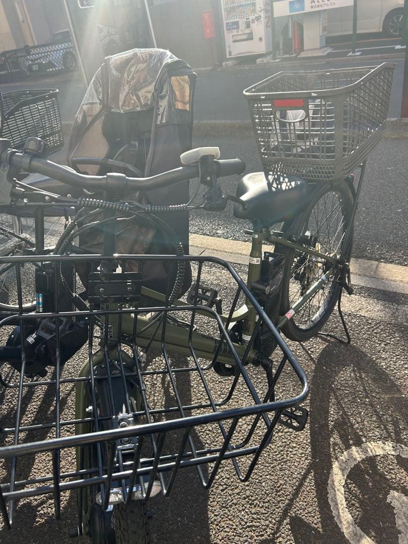 電動アシスト自転車 オリーブグリーン、引き取り限定！