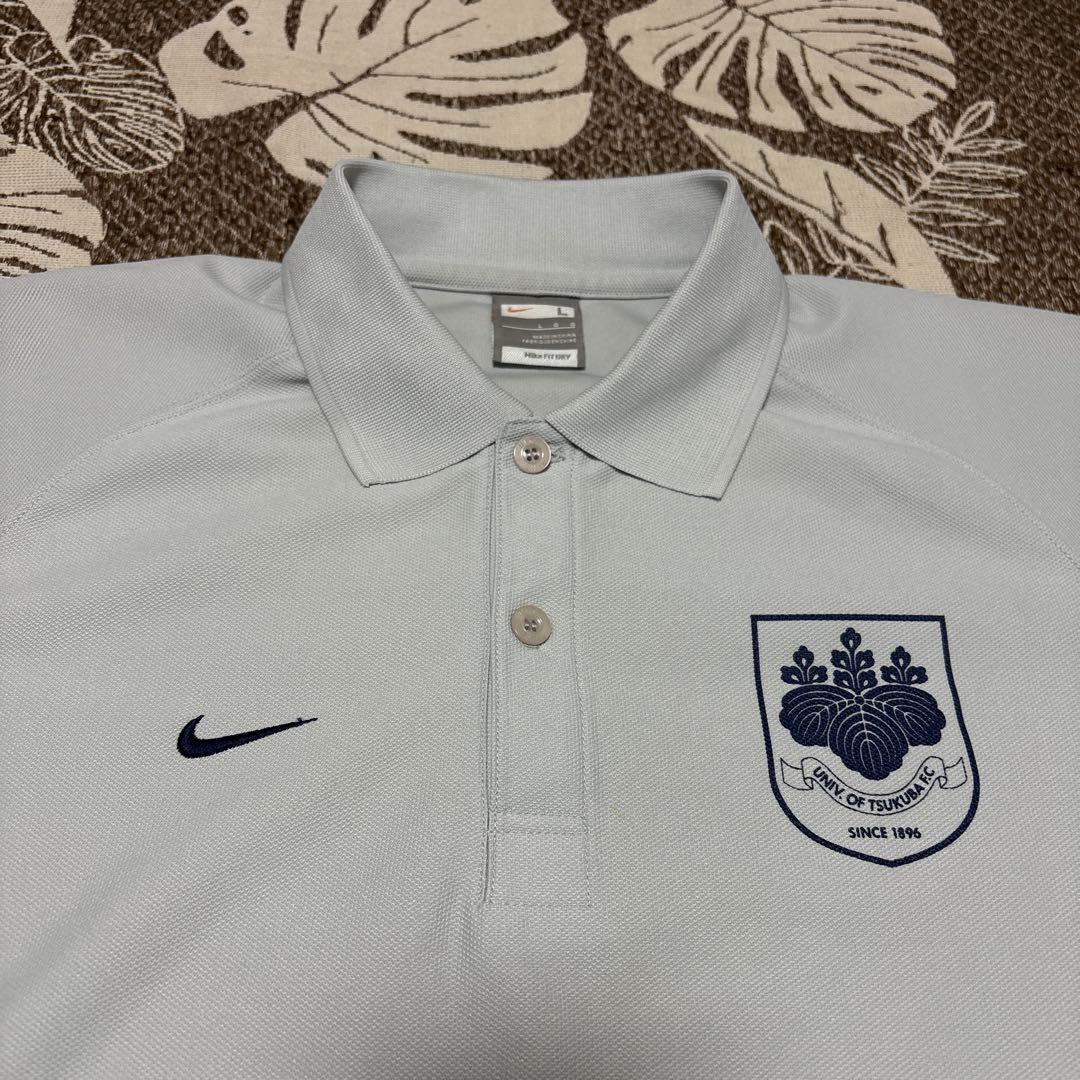 NIKE(ナイキ)筑波大学サッカー部　選手支給　ポロシャツ　グレー　L