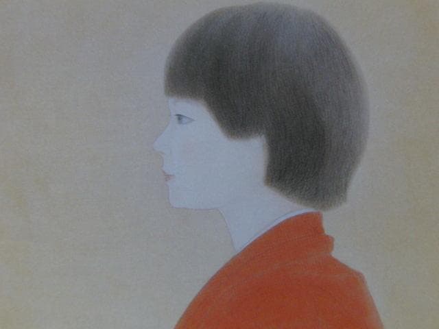 箱崎睦昌、【童女】、希少な大判額装用画集より、美品、日本人画家