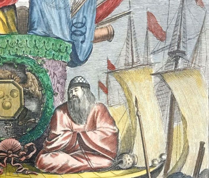 西洋古地図　1675年　A.モンタナウス　「日本誌」タイトルページ　扉絵　稀少