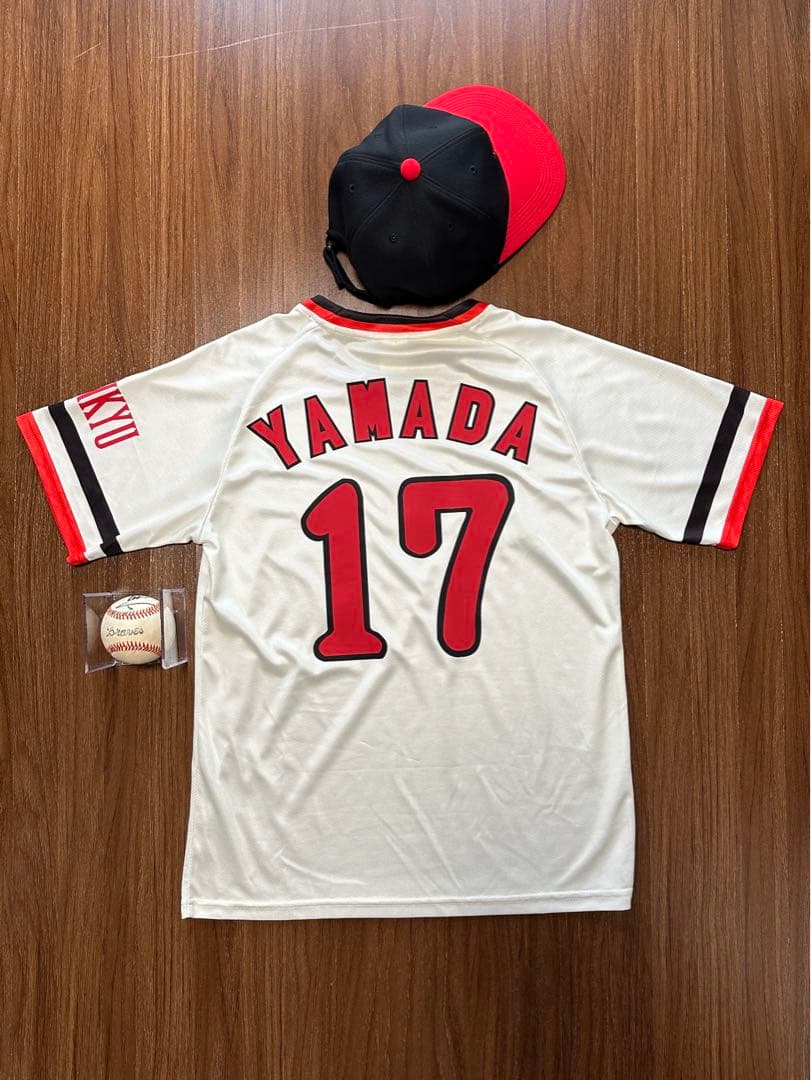 山田久志 3点セット 阪急ブレーブス 帽子、ユニフォームL & サインボール