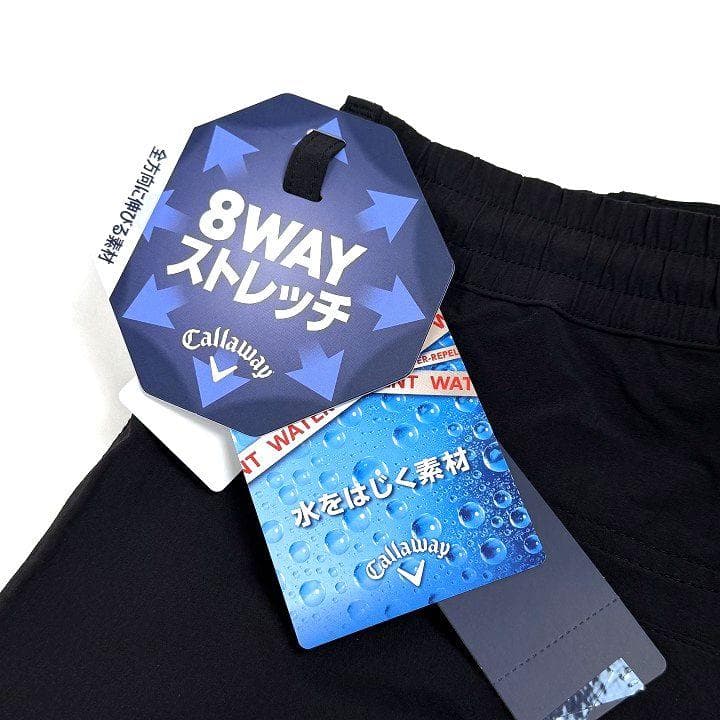 新品 キャロウェイ 8WAYストレッチ シワナイロン 撥水 パンツ 黒 L