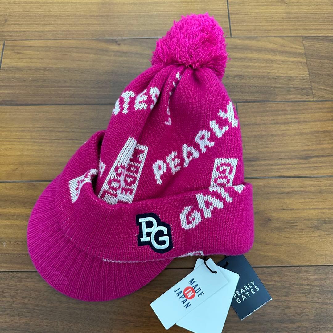 【新品未使用】PEARLY GATES つば付きニットキャップ　ビーニー