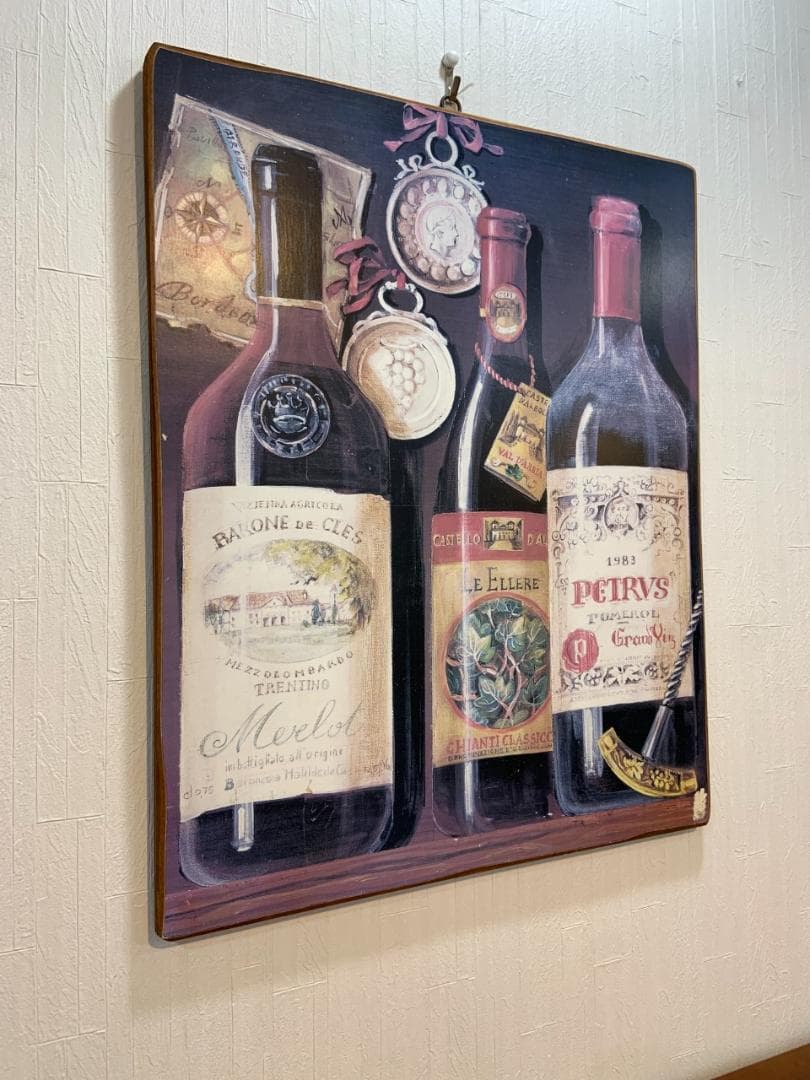 イタリア製 木製 アートボード 酒場 パブ アンティーク 額絵 ヨーロピアン