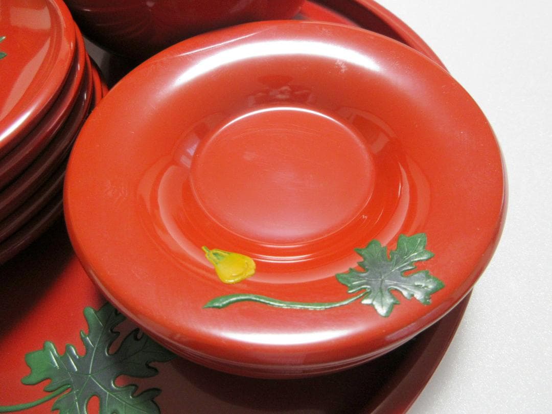 【美品】琉球漆器 菓子器 銘々皿 茶托 丸盆 計12点まとめて / 沖縄伝統工芸