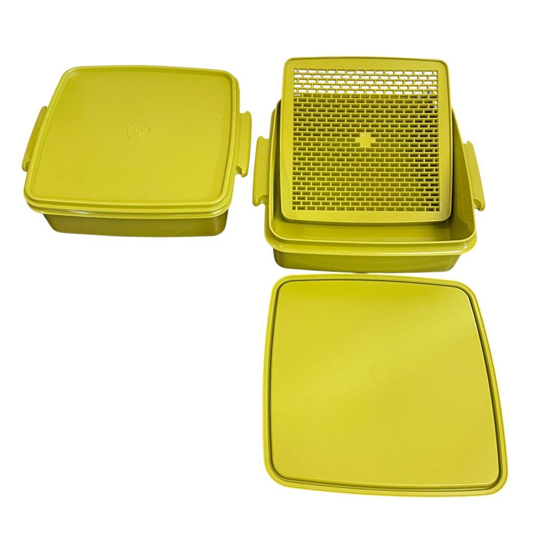 ♡美品♡ Tupperware　2段重箱　大① グリーン　タッパーウェア