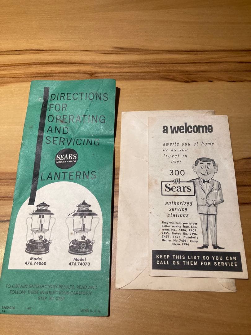 Searsシアーズ２マントルランタン コールマン 1965年6月製造 箱有り