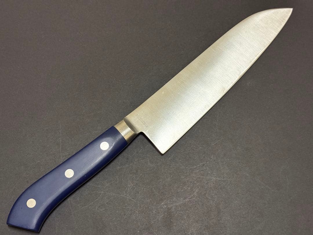 【限定カラー】日本橋 木屋 エーデルワイス 鎌型 三徳 ブルー 180mm 鍔付
