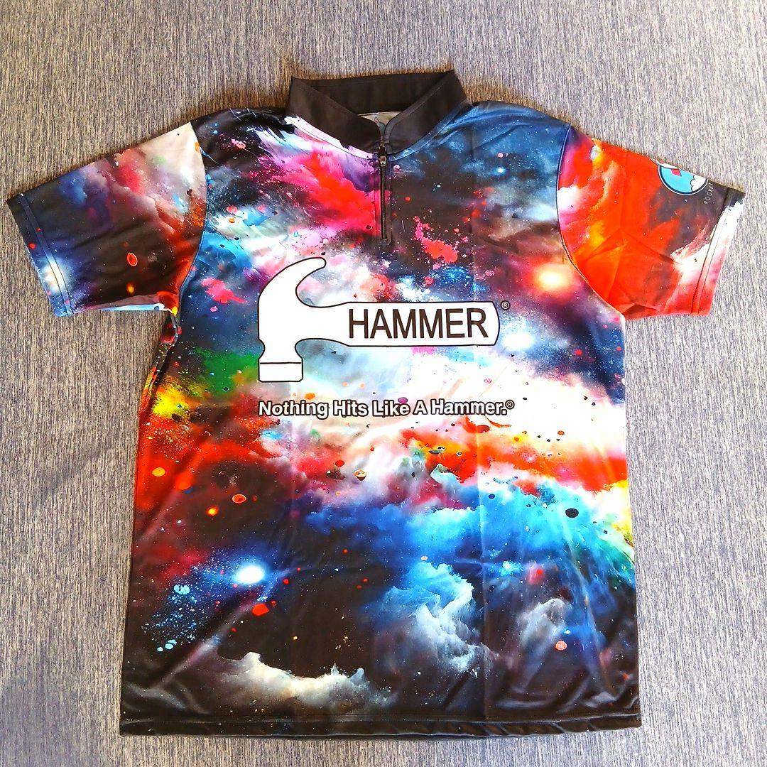 ✨新品✨ボウリングウェア　日本サイズL　ハンマー　ブラック　宇宙　目立つ