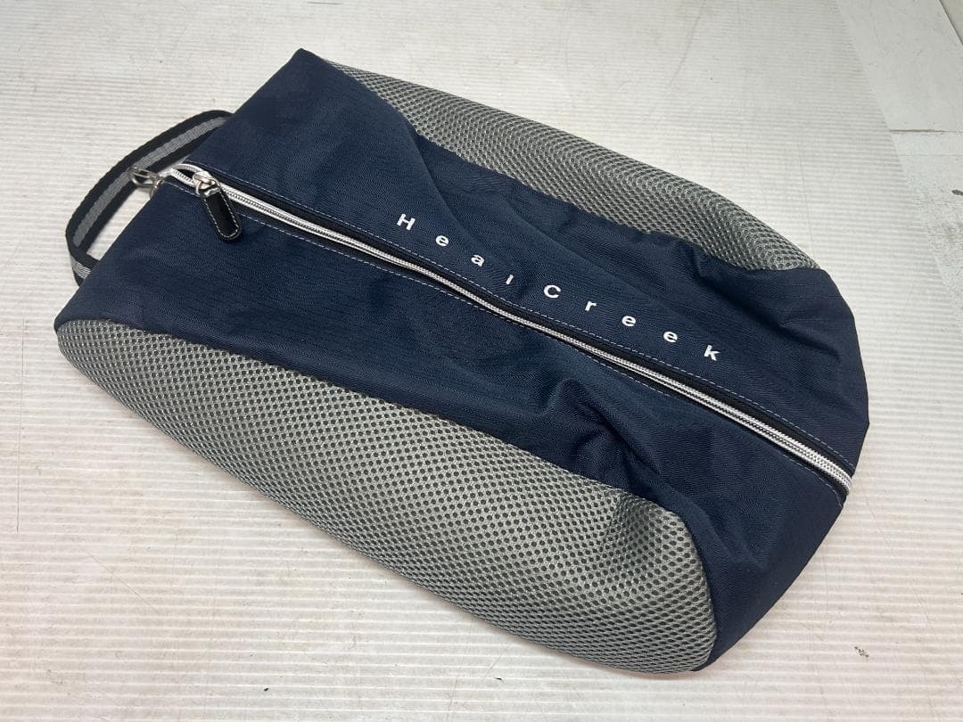 ●超美品【ヒールクリーク】キャディバッグ【紺】シューズケース付き。最終値下げ。