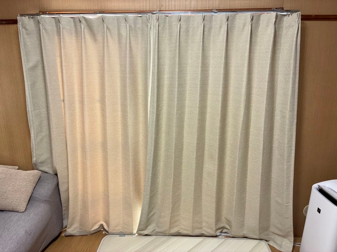 （4枚セット）カーテン 100x185cm（レース2枚、ドレープ2枚）が2セット