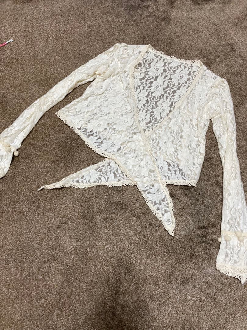 美品 ツーピース フラメンコ衣装　ストレッチ生地　レースブラウス