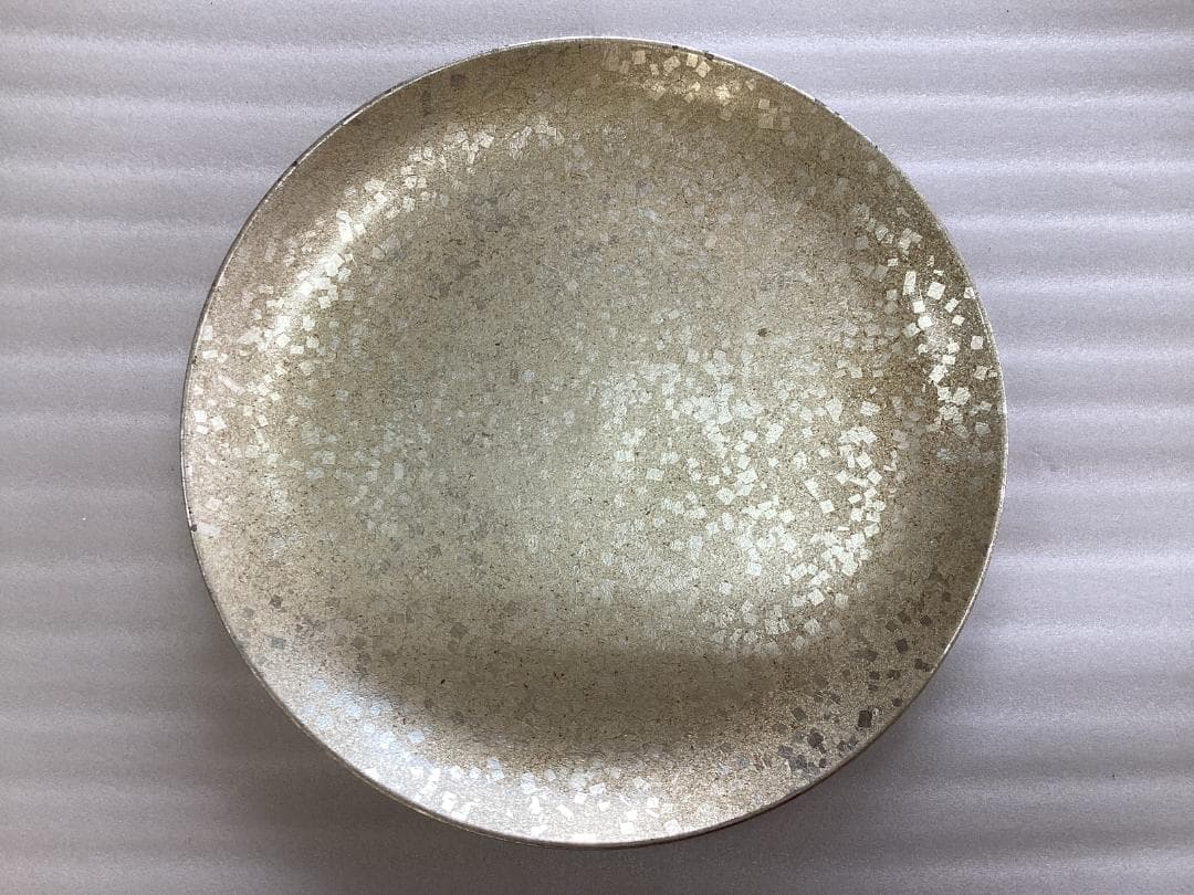 八千代皿　荒井正春　金箔工芸　純金　銀　菓子皿　K34