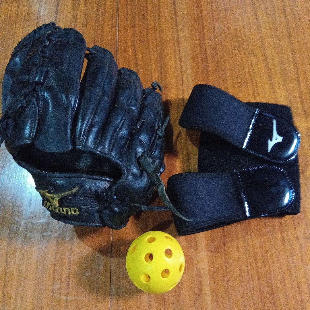 Mizuno プロ硬式レザー左利きピッチャーグローブ 黒
