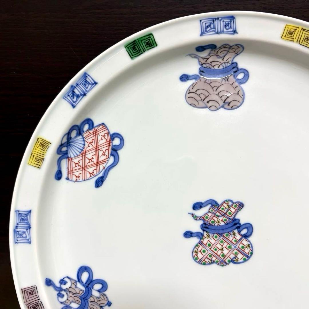 希少✨未使用保管品✨ 有田焼 渓山窯 染錦宝尽くし 11号 大皿 単品✨皿 飾皿
