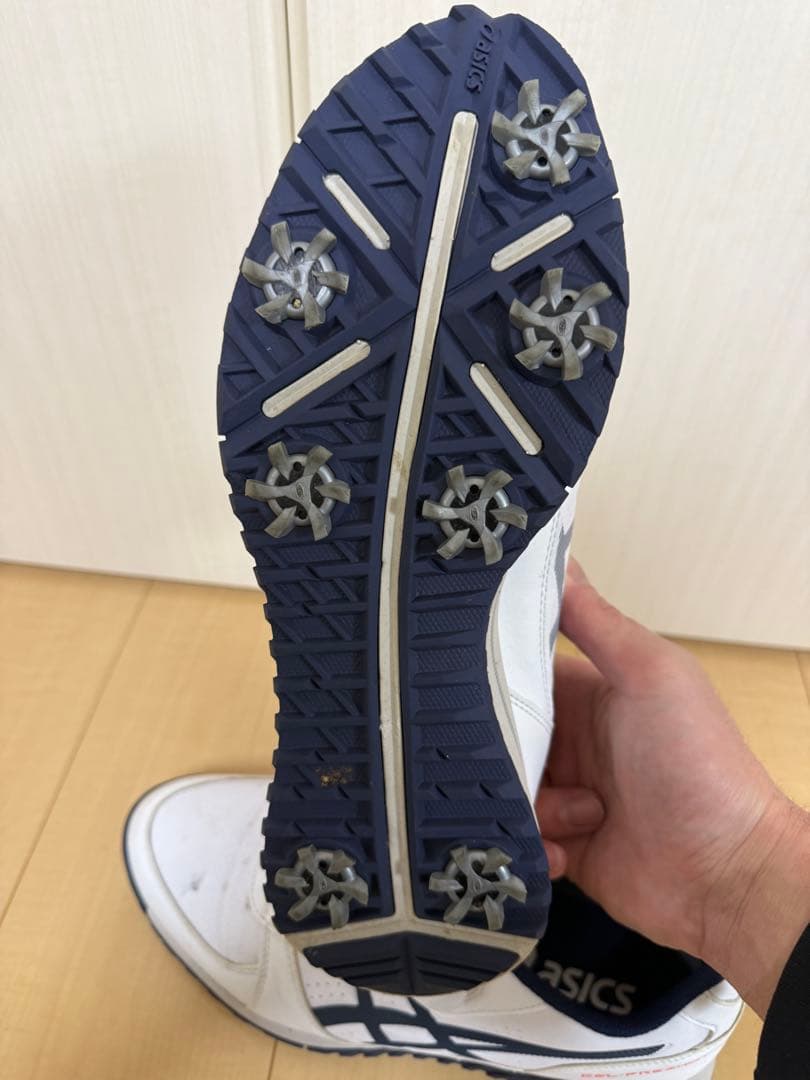 ASICS ゴルフシューズ ホワイト/ネイビー