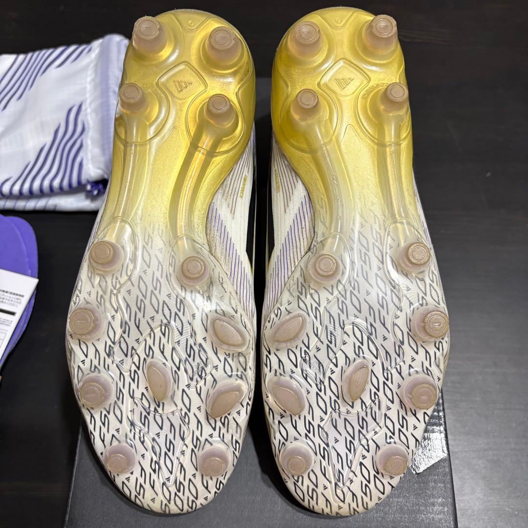 adidas F50 エリート HG/AG JPN 24.0 ホワイト/ゴールド