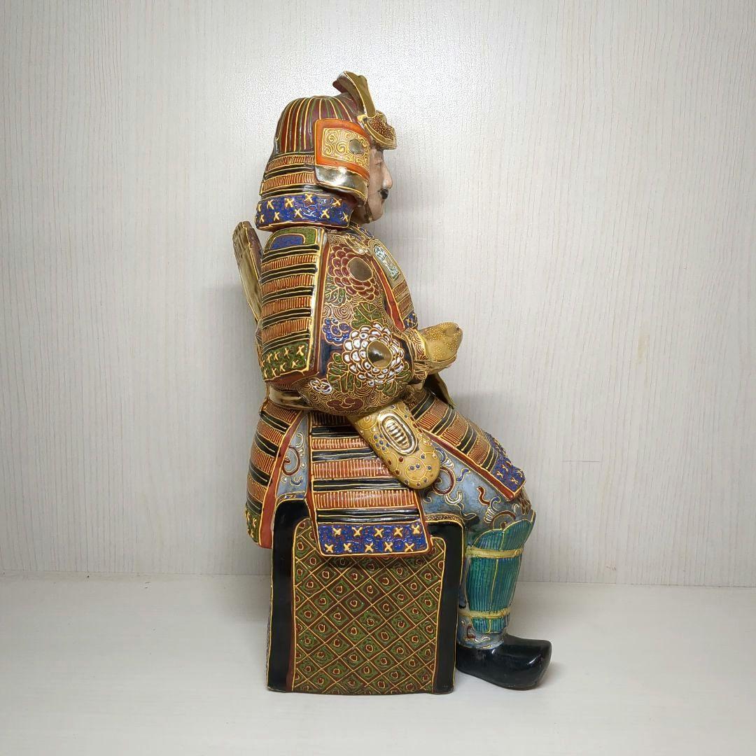 九谷焼　骨董　鎧武者　戦国武将　武士　高さ約３１センチ