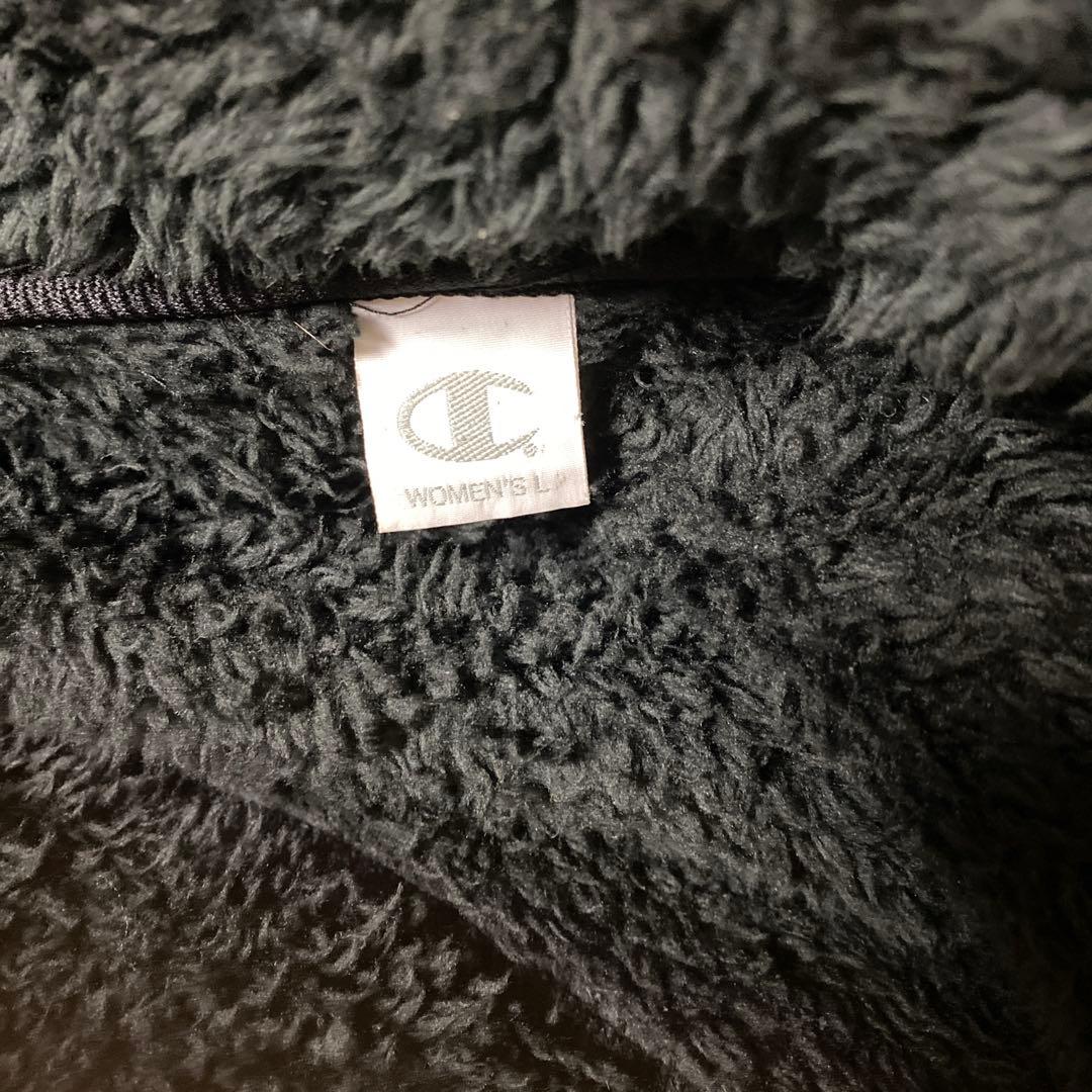【良品】Champion Lady's フード付きフリース素材ベスト　サイズL