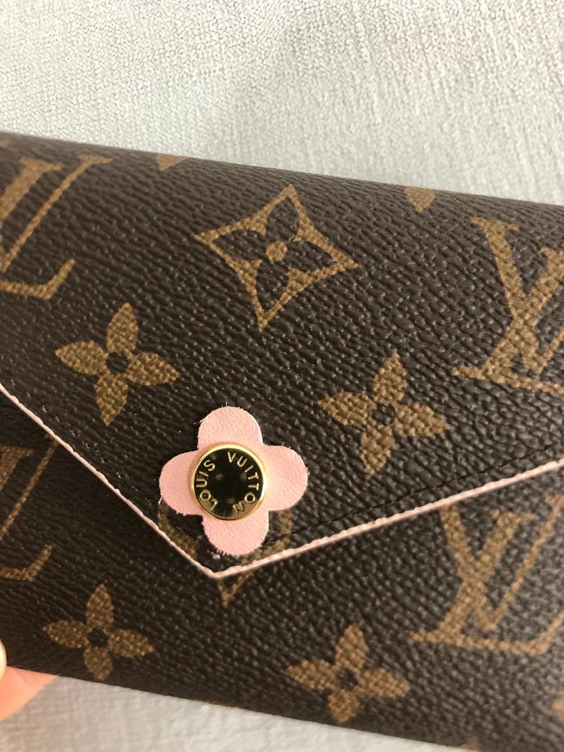 ブランドLV 粉花財布　カードケース　ピンク　ブラウン　高品質　女性