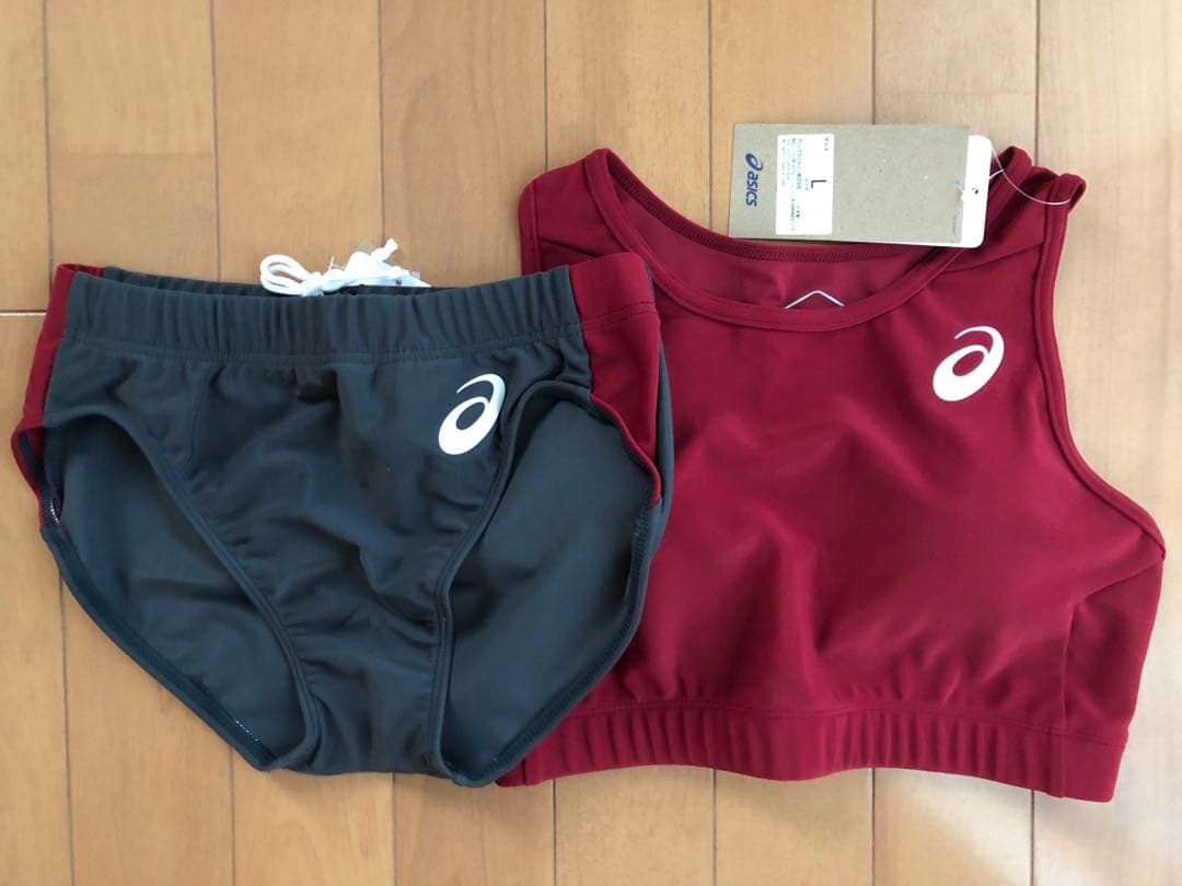 【新品Lサイズ】女子陸上ユニフォーム上下セット　エンジ色×ダークグレー　立命館