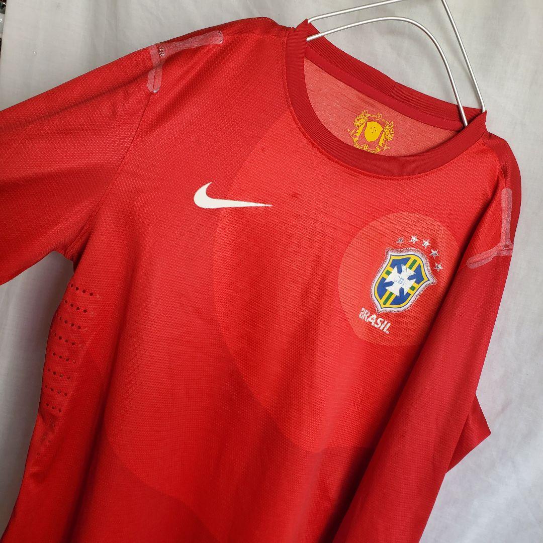 ブラジル代表 赤 レッド トレーニングウェア シャツ 長袖 tシャツ