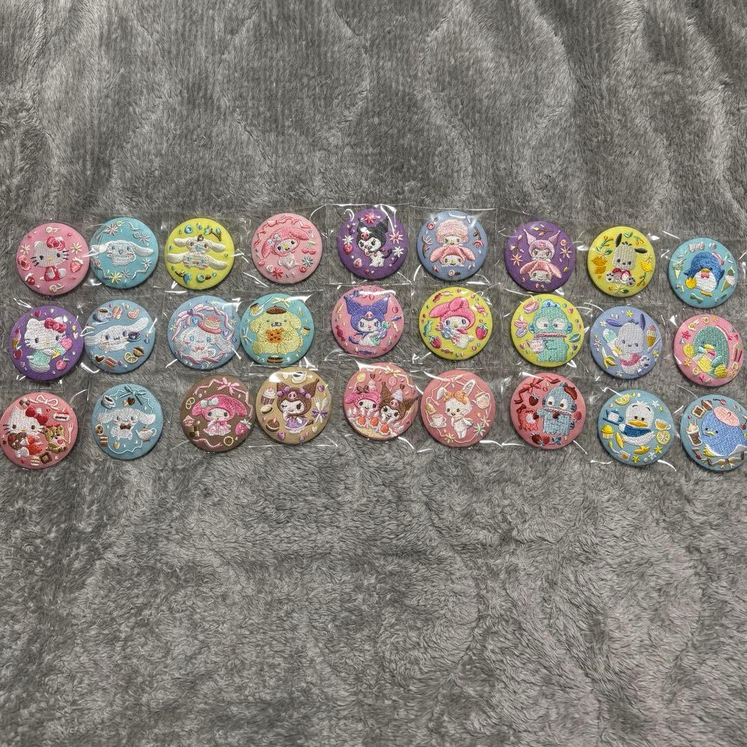 サンリオ　刺繍缶バッジ　1〜3弾