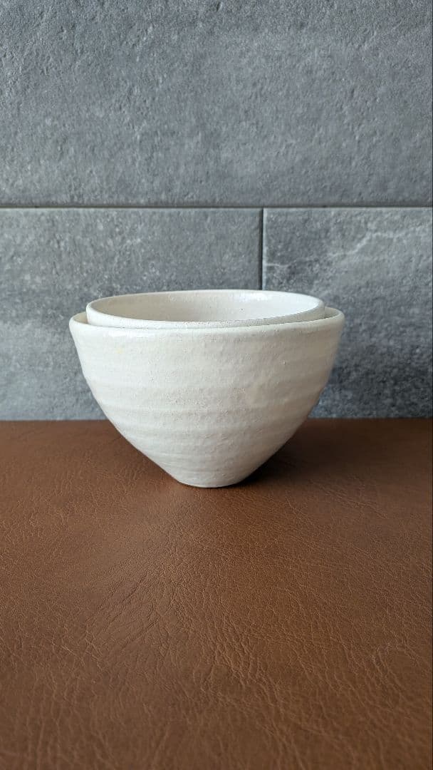 島るり子 粉引 飯碗 カフェオレボウル 茶碗 作家物 美品