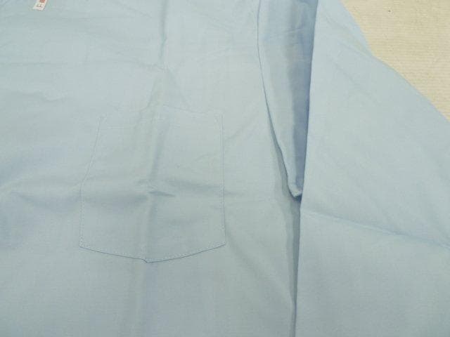 未使用品 国鳩 衛生白衣 LLサイズ 10枚 水色 (2) 長袖 横掛右側ボタン
