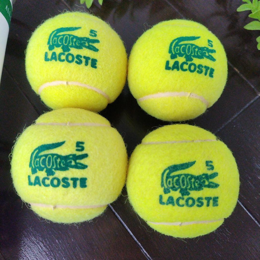 【ヴィンテージ文字ワニロゴ】LACOSTE テニスボール4個セット開封済
