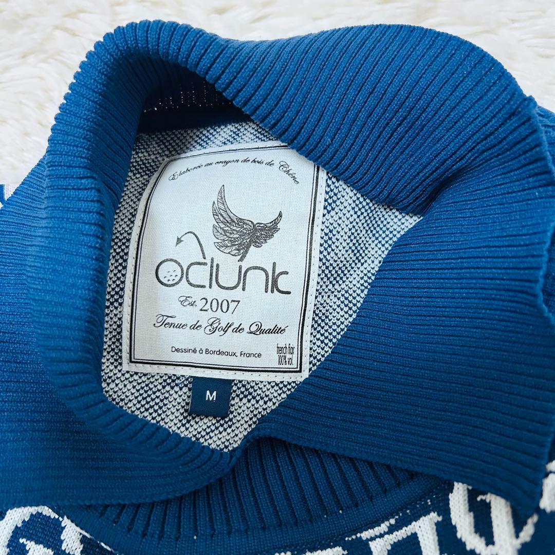 CLUNK クランク ゴルフモノグラム ニット上下セット 英字ロゴ紺セットアップ