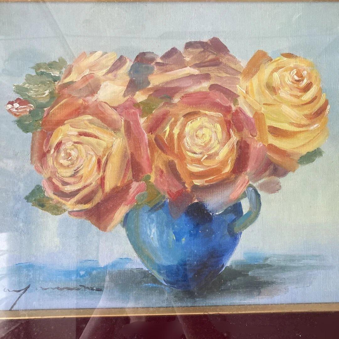 バラの花束 油彩画