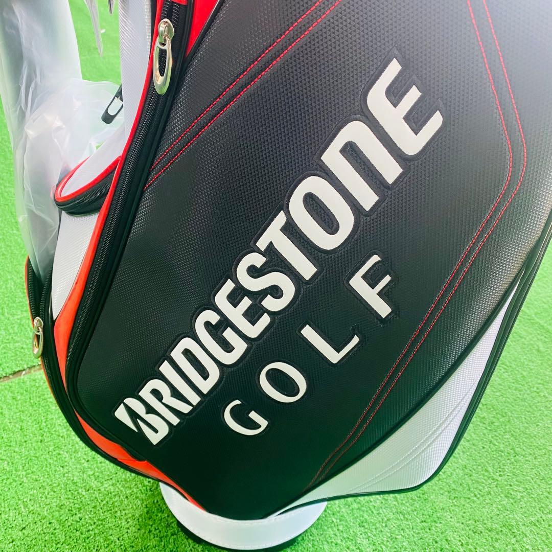 【新品】BRIDGESTONE　ブリヂストン　キャディバッグ　ゴルフ　白黒赤
