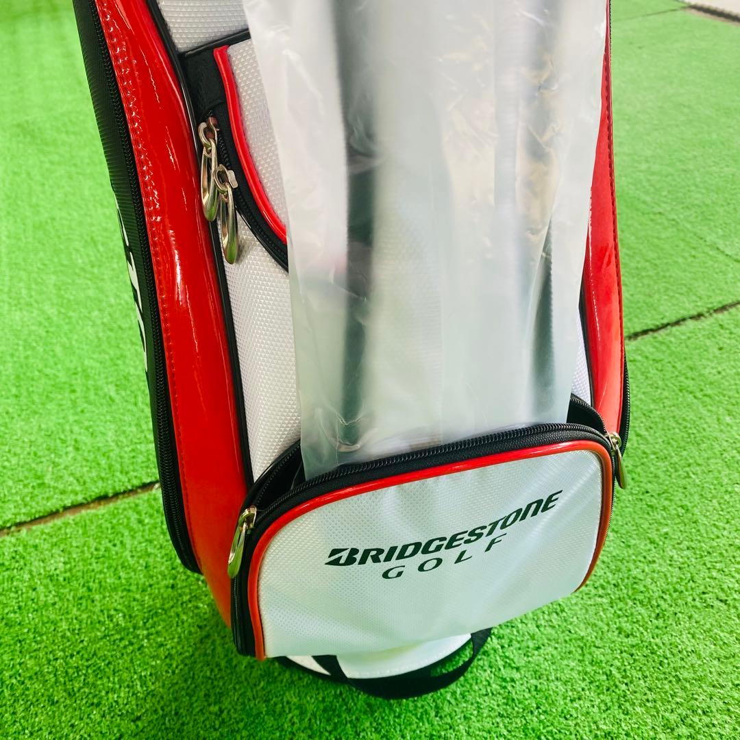 【新品】BRIDGESTONE　ブリヂストン　キャディバッグ　ゴルフ　白黒赤