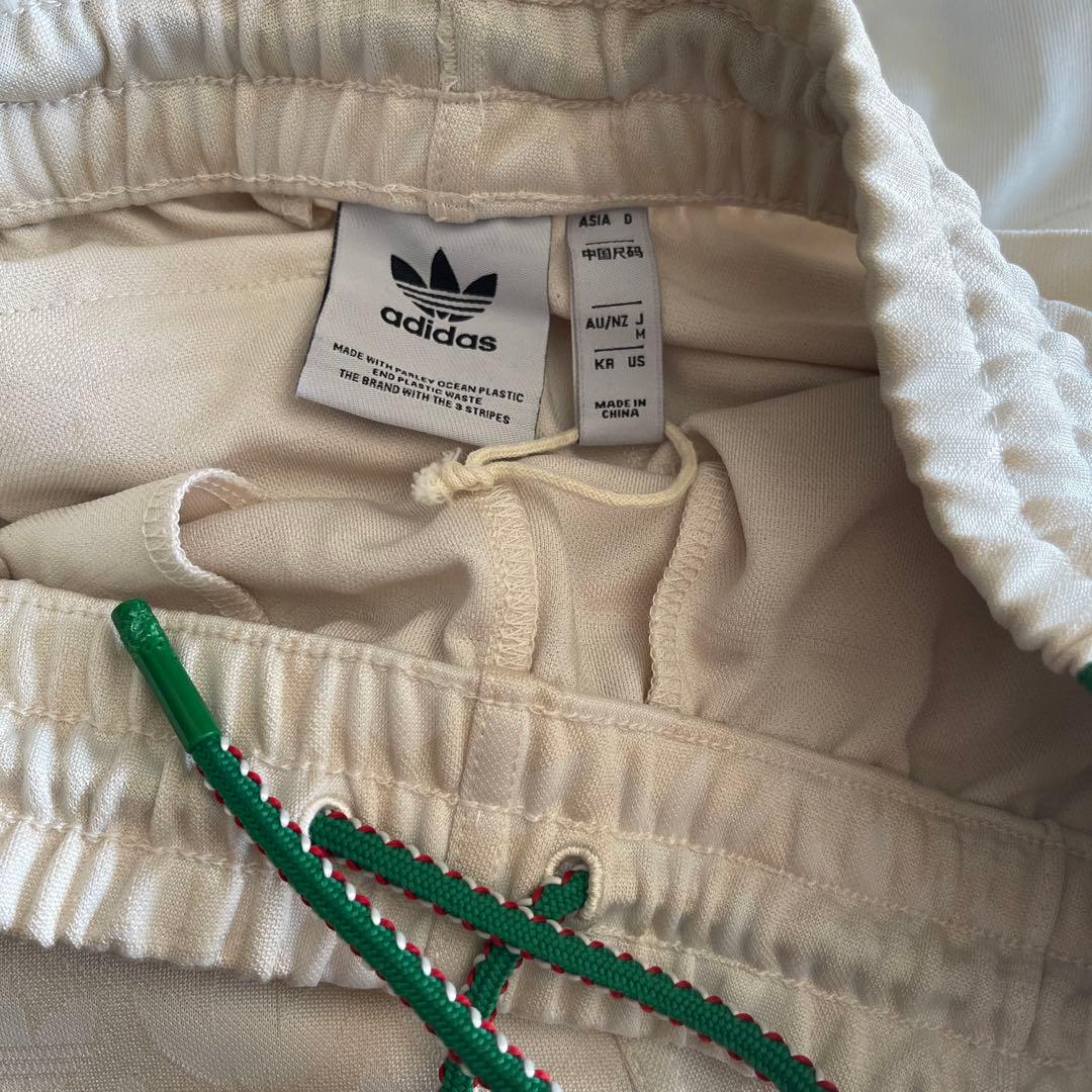 adidas トレフォイルジャージパンツ ホワイト/グリーン