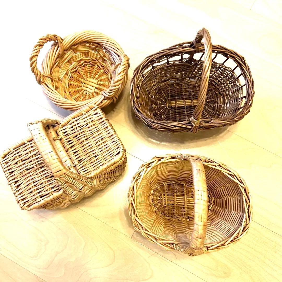 【レア新品】キャトルセゾン バスケット カゴ フランス製 ４点セット
