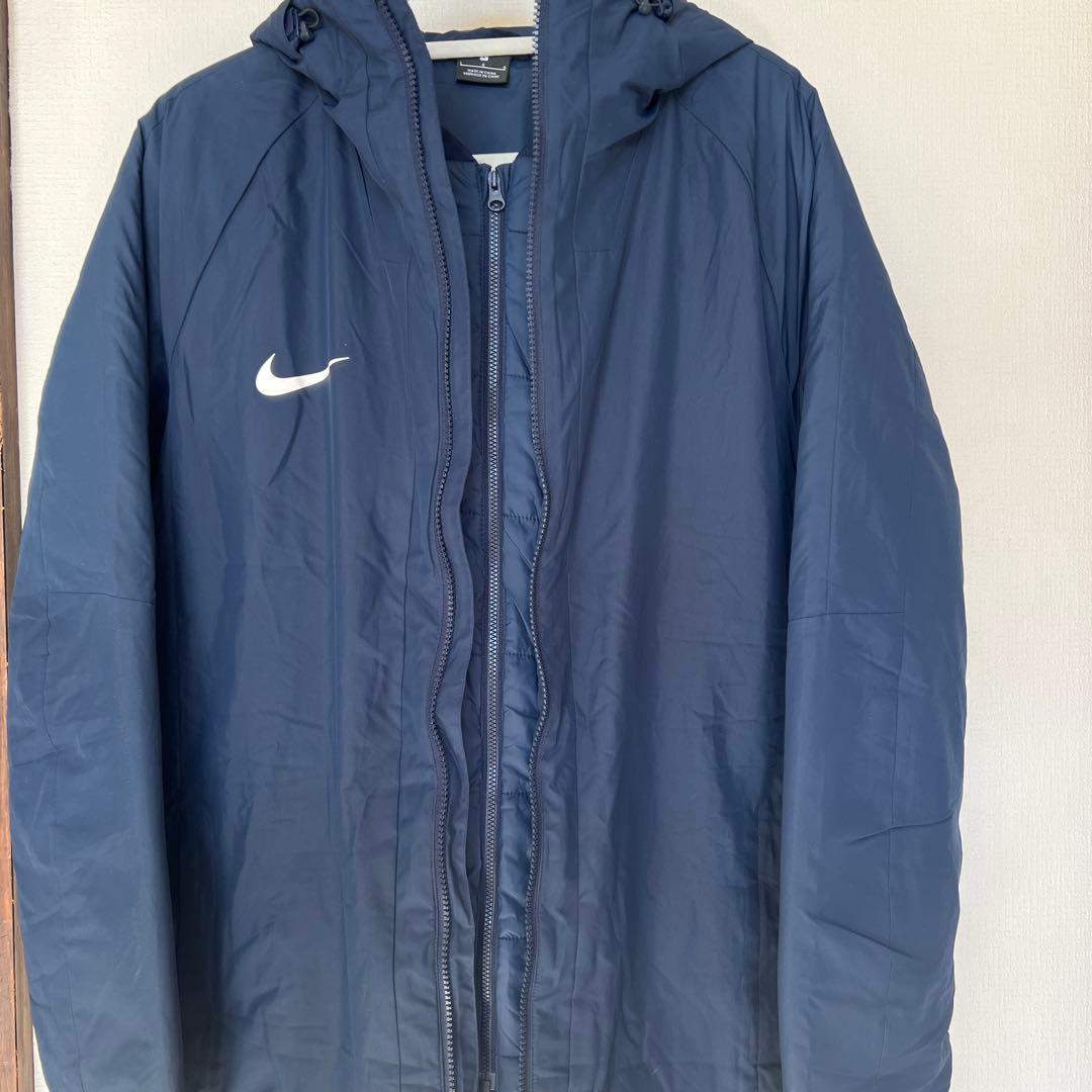 Nike ネイビー ベンチコート フード付き ロングジャンパー