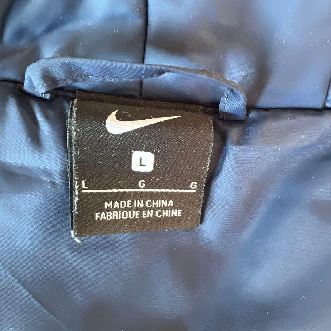 Nike ネイビー ベンチコート フード付き ロングジャンパー